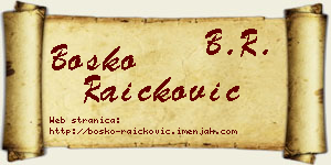 Boško Raičković vizit kartica